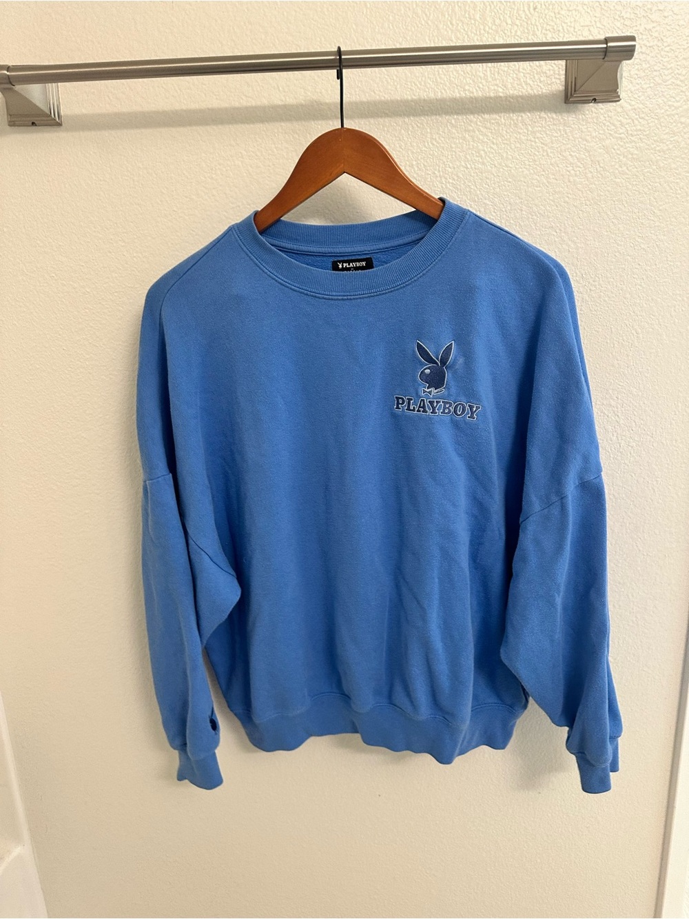 PLAYBOY Light Blue Crewneck Sweatshirt for Men
